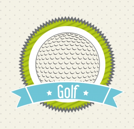 golf ball over beige background. illustrationのイラスト素材