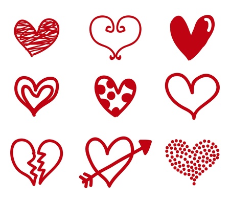 hearts isolated over white background. illlutrationのイラスト素材