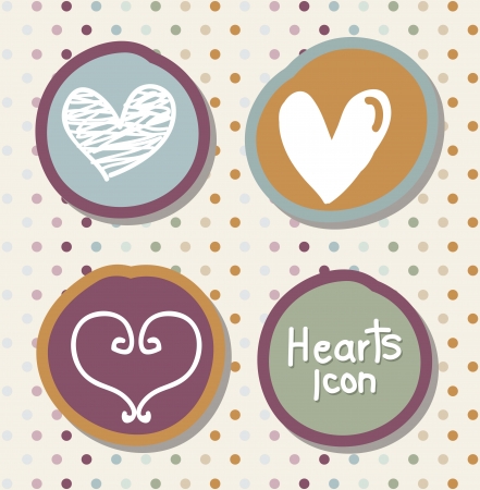 hearts card over beige background. illustrationのイラスト素材