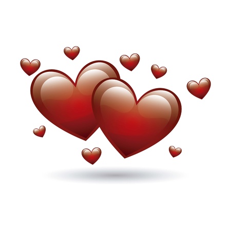 hearts over white background. illustrationのイラスト素材