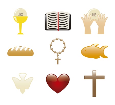 jesus christ icons over white background. illustrationのイラスト素材