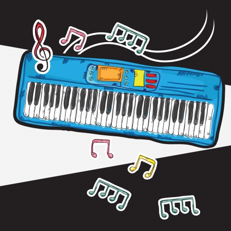 Colorful Background with musical elementsのイラスト素材