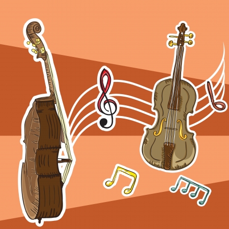 Colorful Background with musical elementsのイラスト素材