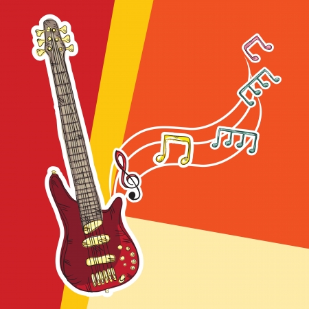 Colorful Background with musical elementsのイラスト素材