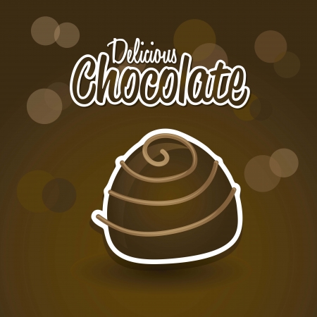 chocolate truffle over brown background. vector illustrationのイラスト素材