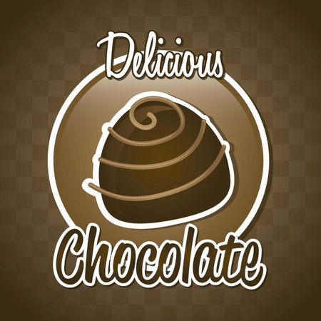 chocolate truffle over brown background. vector illustrationのイラスト素材