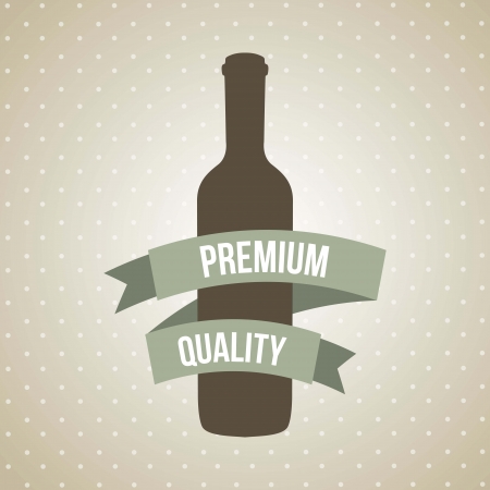 wine bottle over brown background. vector illustrationのイラスト素材