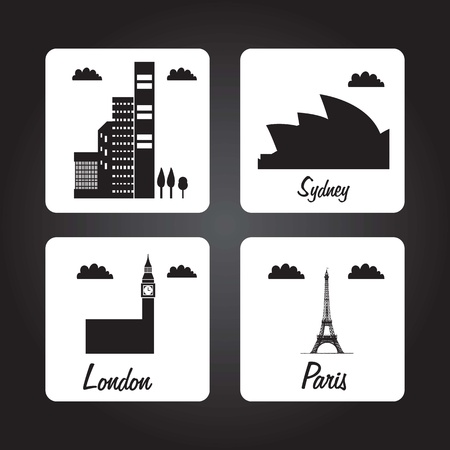 Travel and Transport Colorful Icons (collection set)のイラスト素材
