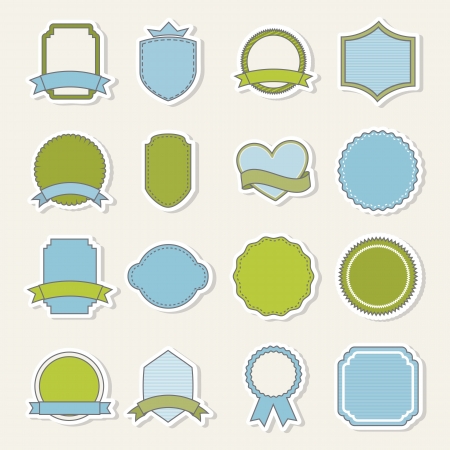 blank labels over beige background. vector illustrationのイラスト素材