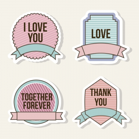 love labels over beige background. vector illustrationのイラスト素材