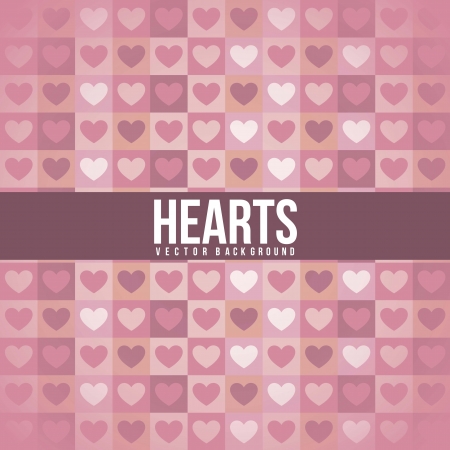 hearts over pink background, pattern. vector illlutrationのイラスト素材