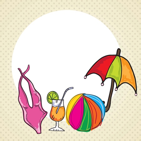 Beach, Vacations and Travel concept. Vector Illustrationのイラスト素材