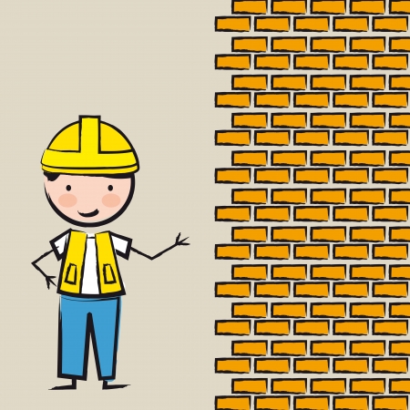 architect over beige background. vector illustrationのイラスト素材
