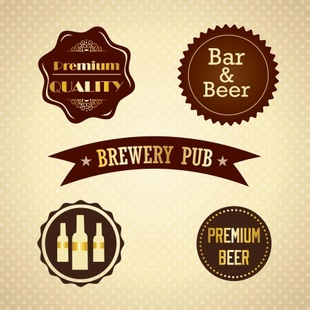 Bar and beer icons ( labels and concepts). Vector Illustrationのイラスト素材