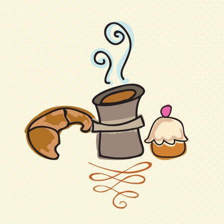 Bakery Icons on beige background ( colletion set). Vector illustrationのイラスト素材