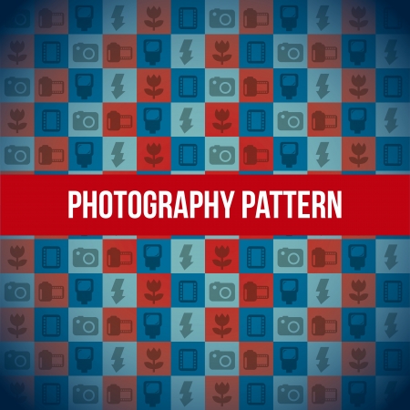 photography icons, pattern background. vector illustrationのイラスト素材