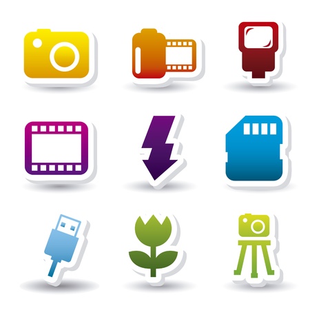 photography icons over white background. vector illustrationのイラスト素材