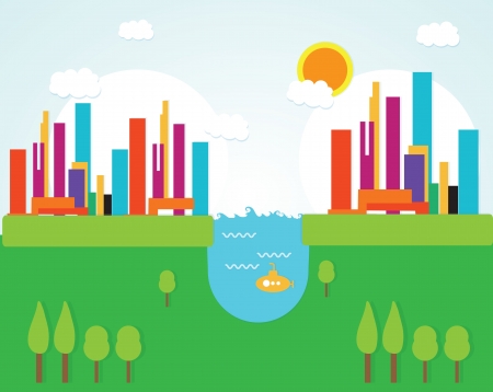 Colorful City icons ( concepts and elements) Vector illustration のイラスト素材