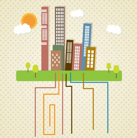 Colorful City icons ( concepts and elements) Vector illustration のイラスト素材