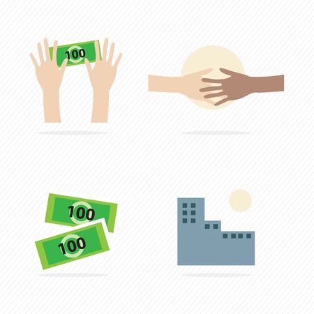 Colorful Business icons on white background, vector illustrationのイラスト素材