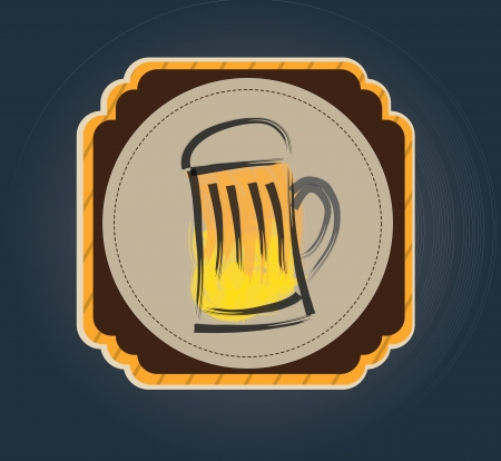 beer label over blue background vector illustrationのイラスト素材