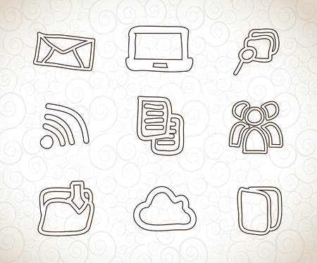 computer icons over vintage background vector illustrationのイラスト素材