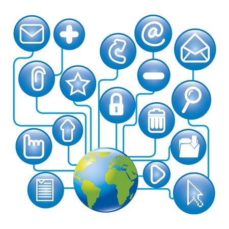 email icons over white background. vector illustrationのイラスト素材