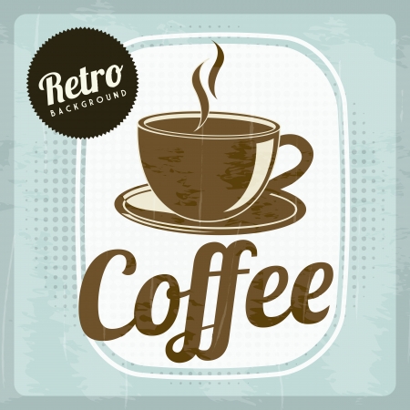 coffee announcement over blue background. vector illustrationのイラスト素材