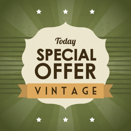 retro illustration with ribbon over green background. vectorのイラスト素材