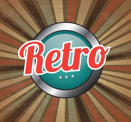 Retro button over vintage background illustrationのイラスト素材