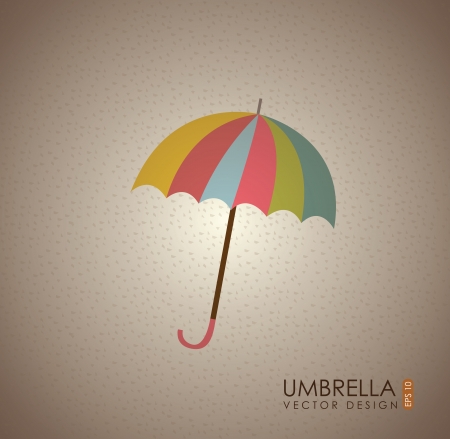 Umbrella label over vintage background illustrationのイラスト素材