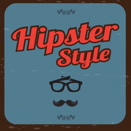 Hipster style label over blue background illustrationのイラスト素材