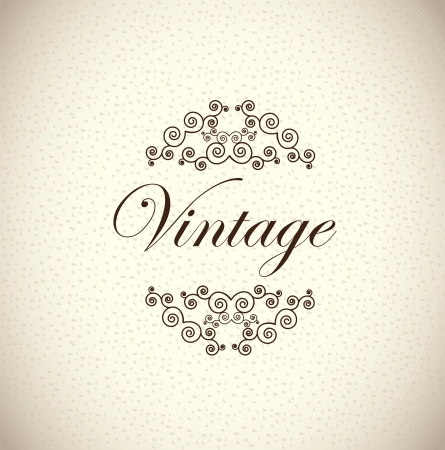 Vintage label over old background illustration のイラスト素材