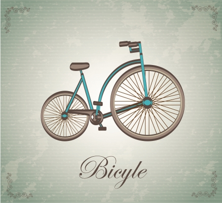 Antique bicycle over vintage background illustrationのイラスト素材