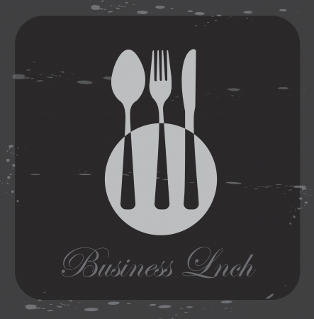 Cutlery and menu label over  vintage background illustration のイラスト素材