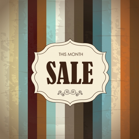 Sale label over vintage background illustration のイラスト素材