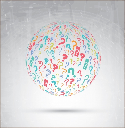 question icons in a circle over vintage background illustrationのイラスト素材