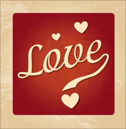 Love card label over vintage background illustrationのイラスト素材