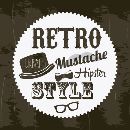 hipster illustration over retro background, old styleのイラスト素材