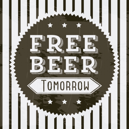 free beer tomorrow illustration, vintage style  illustrationのイラスト素材