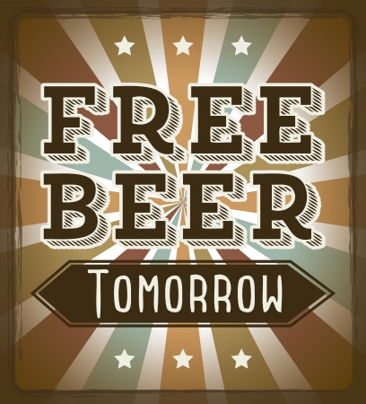 free beer tomorrow illustration, vintage style  illustrationのイラスト素材