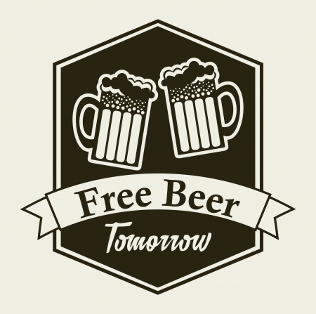 free beer tomorrow illustration, vintage style illustrationのイラスト素材