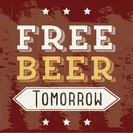 free beer tomorrow illustration, vintage style illustrationのイラスト素材