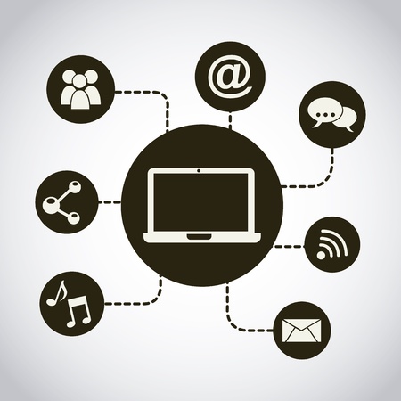 social media  over gray background illustrationのイラスト素材