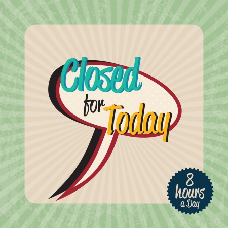 Retro Icons (Closed for Today). Vector Illustrationのイラスト素材