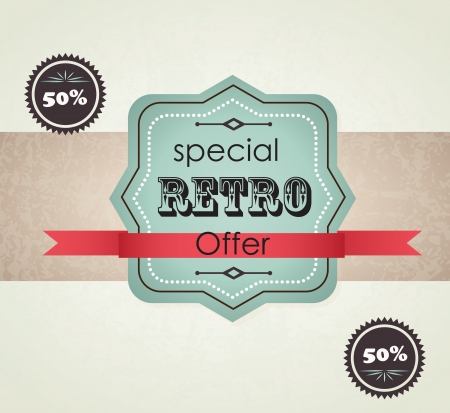 Retro Labels ( sale label on vintage background). Vectorのイラスト素材