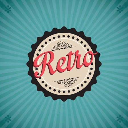 Different retro icons on vintage backgroundのイラスト素材