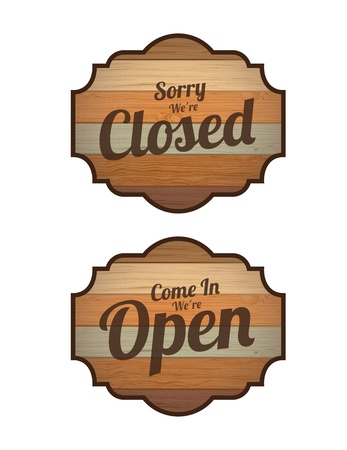 Closed and Open label over white background vector illustration のイラスト素材