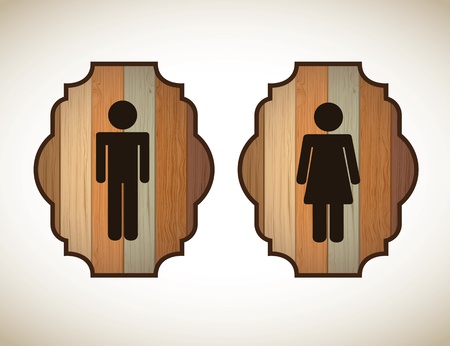 Couple icons over wooden texture vector illustrationのイラスト素材