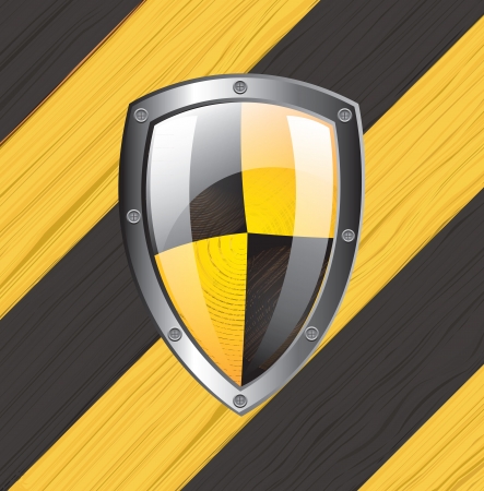 Caution and security icons over yellow and black background vector illustrationのイラスト素材